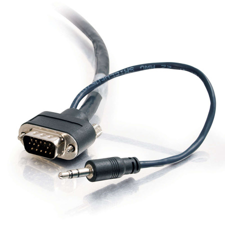 C2G 25Ft Plenum-Rated Hd15 Sxga + 3.5Mm M/M Monitor Cable w/ Rounded Low 40176